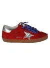 Golden Goose Ball Star Sneakers In Dark Red Suede With White Leather Star And Heel Tab In Red