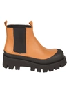 Paloma Barceló Flat Booties Celine Paloma Barcel&ograve; Ankle Boots In Nappa Leather With Treaded Sole In Orange/black
