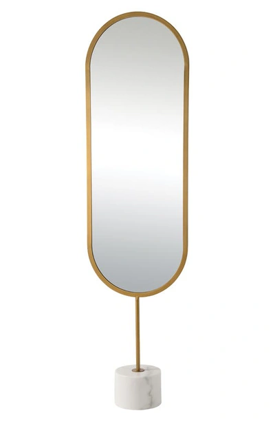 Renwil Taio Floor Mirror In Mirror Antique Brass