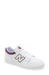 New Balance Bb480 Basketball Sneaker In White/ Burgundy