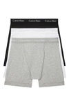 Calvin Klein Cotton Stretch Moisture Wicking Boxer Briefs, Pack Of 3 In Black White