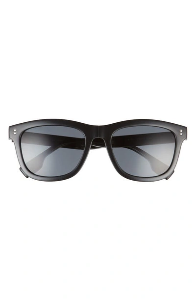 Burberry 55mm Polarized Rectangular Sunglasses In Black/ Dark Grey Polar