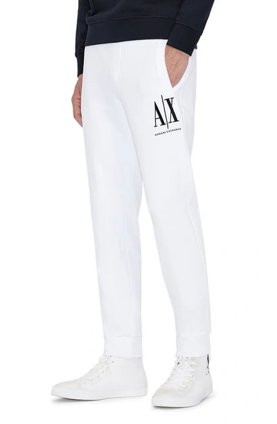 Giorgio Armani Icon Fleece Jogger Sweatpants In White