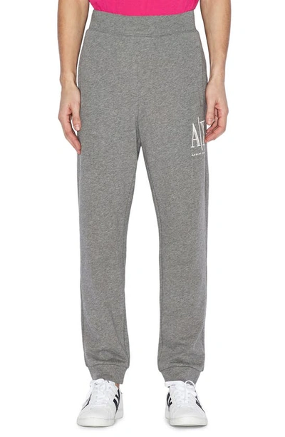 Giorgio Armani Icon Fleece Jogger Sweatpants In Heather Grey