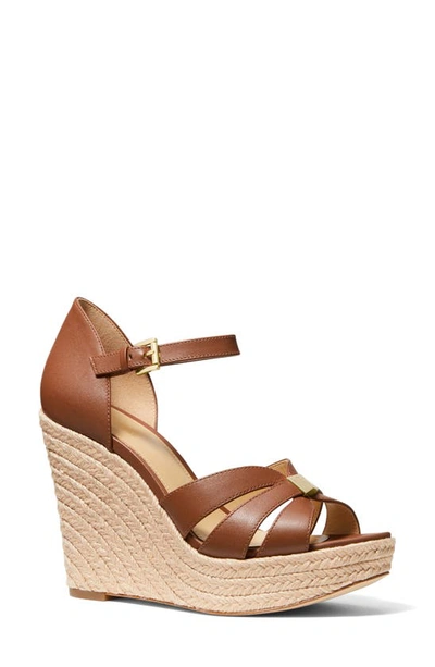 Michael Michael Kors Maggie Espadrille Wedge Sandal In Luggage