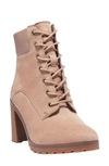 Timberland Allington Block Heel Bootie In Light Brown Nubuck