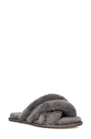 Ugg Women's Scuffita Cross Strap Shearling Slippers In Charcoal