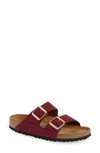 Birkenstock Arizona Soft Slide Sandal In Maroon