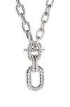 PACO RABANNE XL LINK CRYSTAL EMBELLISHED PENDANT NECKLACE,21ABB0088MET195