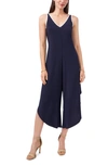 Chaus Genie Sleeveless Crop Wide Leg Jumpsuit In Navy