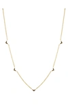 LIZZIE MANDLER FINE JEWELRY BLACK DIAMOND V-STATION NECKLACE,N953BD-Y