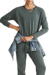 Madewell Mwl Superbrushed Easygoing Sweatshirt In Midnight Green