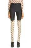Marine Serre Crescent Moon-print Recycled-fibre Leggings In All Over Moon Tan