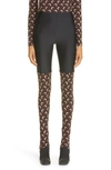 Marine Serre Crescent Moon-print Recycled-fibre Leggings In All Over Moon Brown