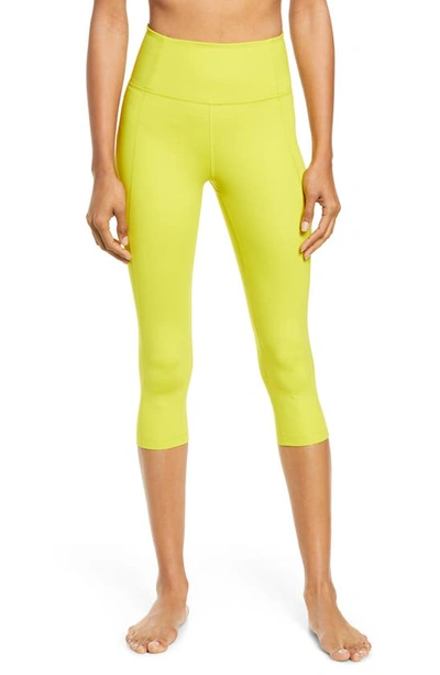 Girlfriend Collective High Waist Capri Leggings In Chartreuse