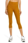 Girlfriend Collective High Waist Capri Leggings In Saddle