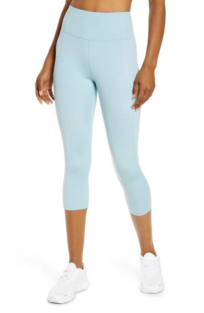 Girlfriend Collective High Waist Capri Leggings In Sky