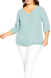 City Chic Sexy Fling Top In Seafoam