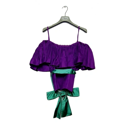 Pre-owned Dior Silk Blouse In Purple
