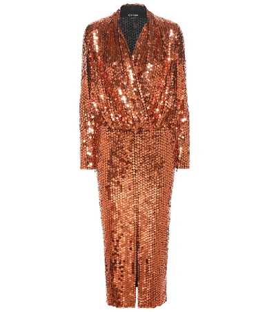 Tom Ford Sequin-embellished Dress In Orange