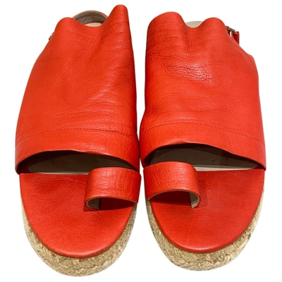 Pre-owned Balenciaga Leather Sandals In Orange