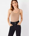 Ann Taylor Seamless Tank Top In Golden Croissant