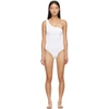 Hunza G Nancy One-shoulder Seersucker Swimsuit In White