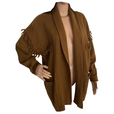 Pre-owned Escada Wool Cardi Coat In Brown