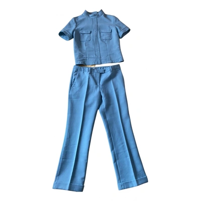 Pre-owned Philosophy Di Alberta Ferretti Wool Trousers In Blue