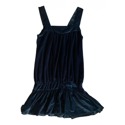 Pre-owned Denny Rose Velvet Mini Dress In Blue