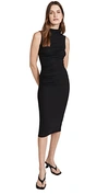 Enza Costa Silk Rib Sleeveless Twist Midi Dress