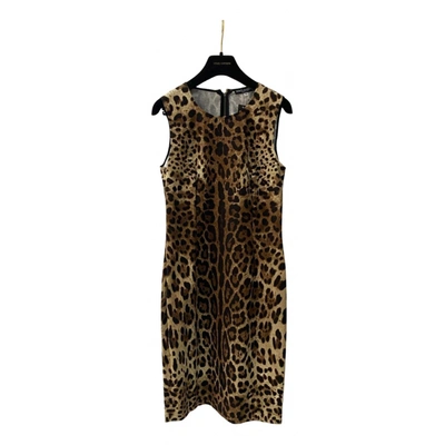 Pre-owned Dolce & Gabbana Mid-length Dress In Brown
