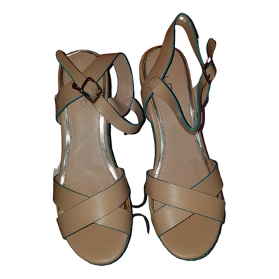 Pre-owned Aldo Leather Sandals In Beige