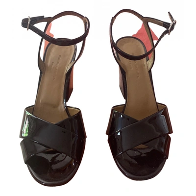 Pre-owned Sonia Rykiel Patent Leather Sandals In Black