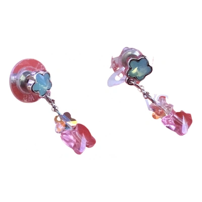Pre-owned Swarovski Crystal Earrings In Pink
