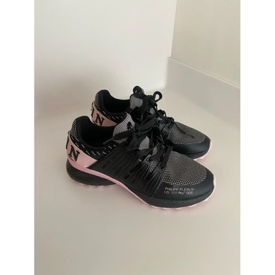 Pre-owned Philipp Plein Cloth Trainers In Black