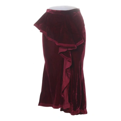 Pre-owned Givenchy Velvet Mid-length Skirt In Burgundy