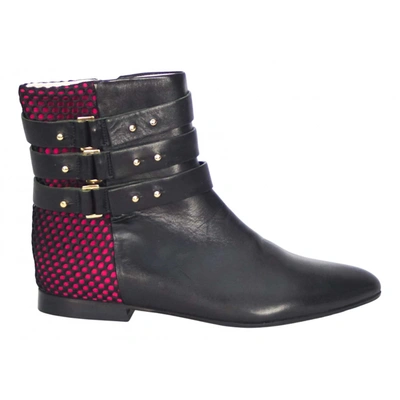 Pre-owned M Missoni Leather Buckled Boots In Black
