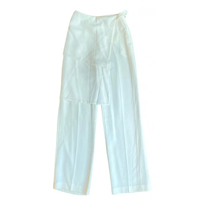 Pre-owned Off-white Wool Trousers In White