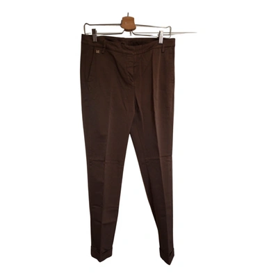 Pre-owned Manila Grace Straight Pants In Brown