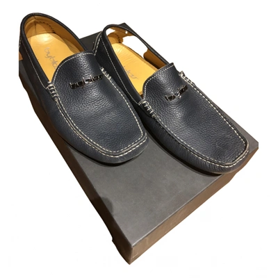 Pre-owned Byblos Leather Flats In Blue