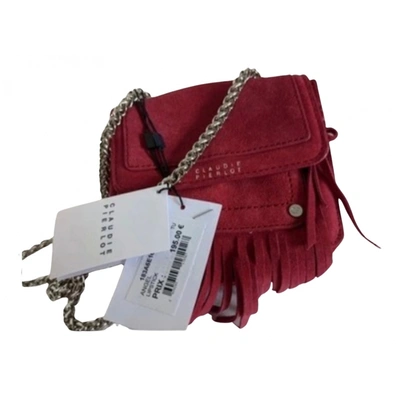 Pre-owned Claudie Pierlot Velvet Crossbody Bag In Burgundy