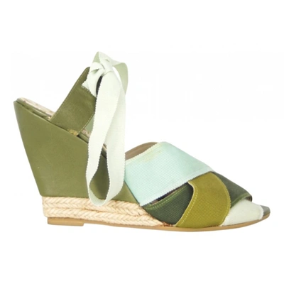 Pre-owned Kenzo Cloth Sandal In Green