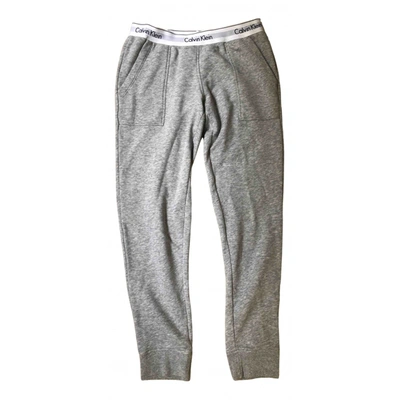 Pre-owned Calvin Klein Trousers In Grey