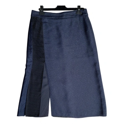 Pre-owned Nina Ricci Silk Mid-length Skirt In Blue