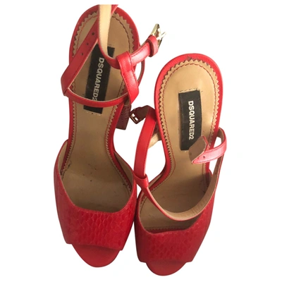 Pre-owned Dsquared2 Patent Leather Sandals In Red