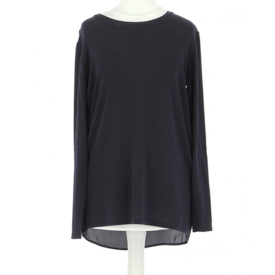 Pre-owned Sandro Silk T-shirt In Navy