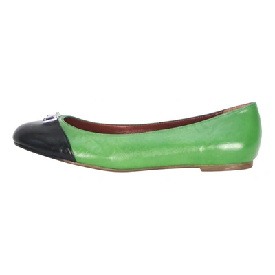 Pre-owned Marc By Marc Jacobs Leather Ballet Flats In Green