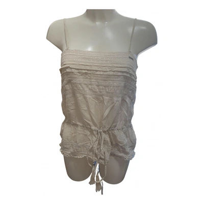 Pre-owned Guess Silk Camisole In Beige