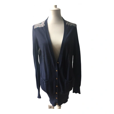 Pre-owned Tory Burch Cardigan In Blue